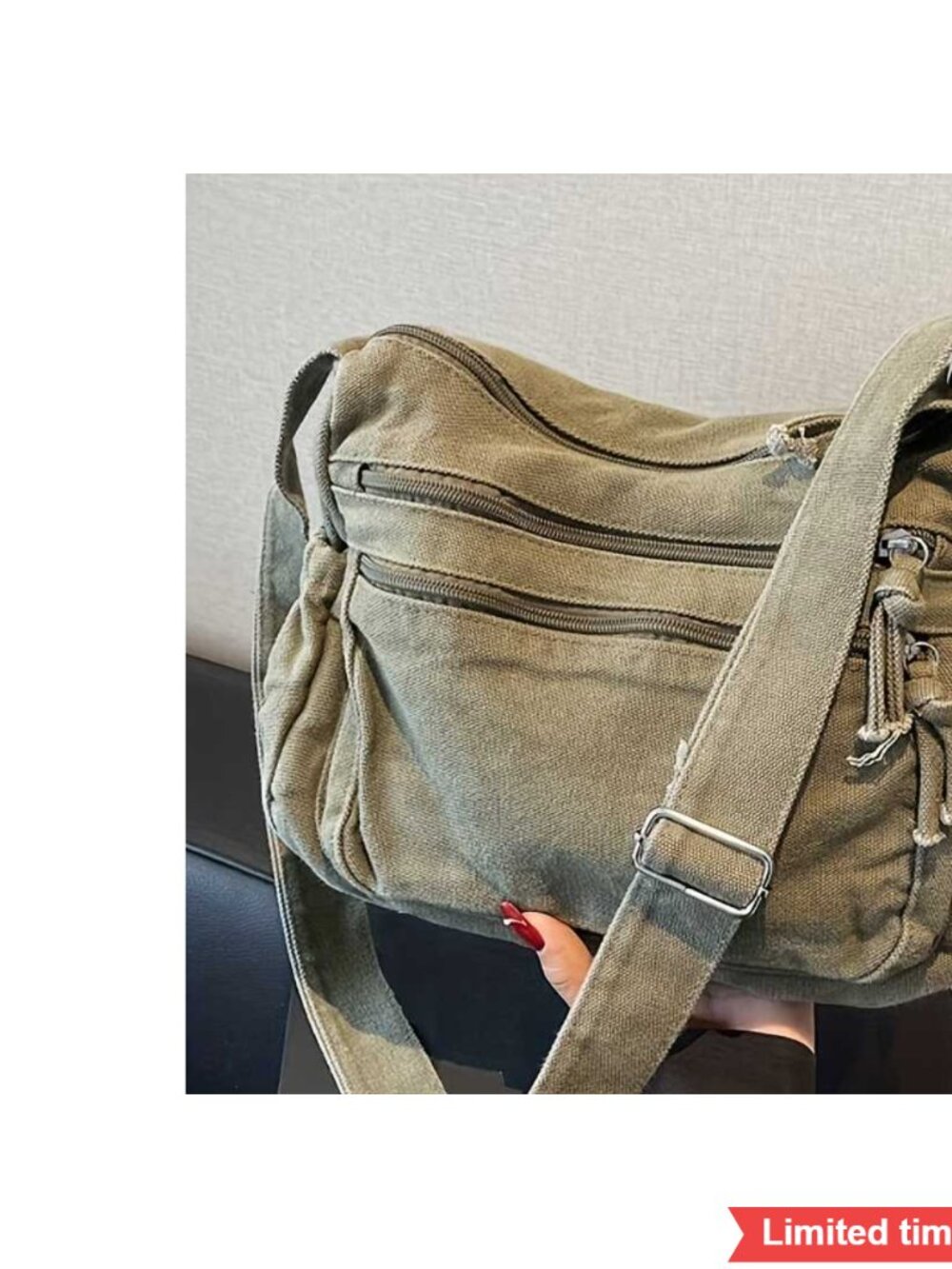 Vintage Workwear Tramp Tote Bag Multi Pocket Crossbody Messenger